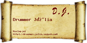 Drummer Júlia névjegykártya