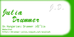 julia drummer business card